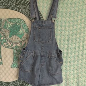 Denim Overall Shorts